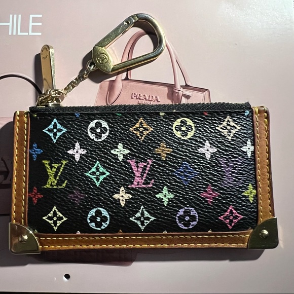 ‼️SOLD‼️ULTRA RARE LOUIS VUITTON MURAKAMI MULTICOLOR BLACK  MONOGRAM CARD HOLDER - Picture 16 of 17